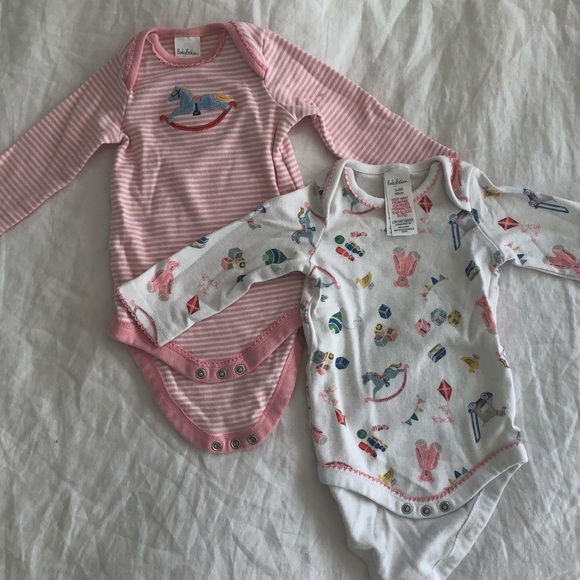 Lot of 2 Baby Boden 3-6 mo. Girl Onesie Bodysuit - Picture 2 of 4